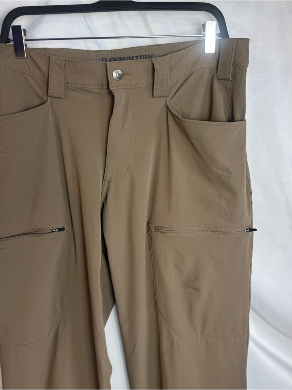 Duluth Trading Co Men's Flexpedition Pants Brown Fleece Lined 34x 34 Packable
